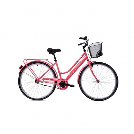 Велосипед CAPRIOLO CITY AMSTERDAM LADY (FIX), рама сталь 18'', колёса 28'' (розовый) - купить