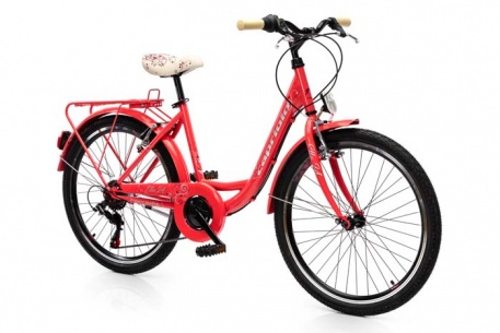 Велосипед CAPRIOLO CITY ELLA (1 X 6), рама сталь 13'', колёса 24'' (розовый) - купить