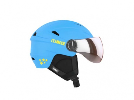 Горнолыжный шлем для детей, модель "BLIZ Jet Kids Visor M14 Blue" - купить