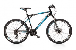 Велосипед CAPRIOLO MTB ADRENALIN, рама сталь 20'', колёса 26'' (чёрный-синий)