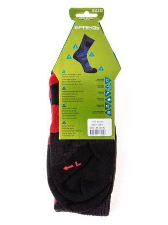 Носки Spring Warm Evolution, серый-красный-чёрный - купить