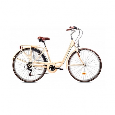 Велосипед CAPRIOLO CITY DIANA STEEL (1 X 6), рама сталь 18'', колёса 28'' (бежевый - коричневый) - купить