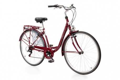 Велосипед CAPRIOLO CITY DIANA, рама сталь 18'', колёса 28'' (тёмно-красный-красный) - купить