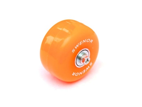 Переднее колесо к лыжероллерам SWENOR модели Racing Ceramic Alutech,жесткость 78A(оранжевое) в сборе - купить