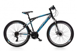 Велосипед CAPRIOLO MTB ADRENALIN (3 X 6), рама сталь 18'', колёса 26'' (чёрный - синий)