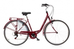 Велосипед CAPRIOLO CITY DIANA, рама сталь 18'', колёса 28'' (тёмно-красный-красный)