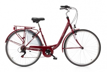 Велосипед CAPRIOLO CITY DIANA, рама сталь 18'', колёса 28'' (тёмно-красный-красный) - купить
