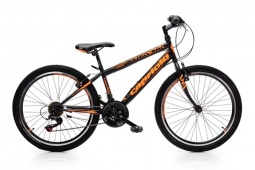 Велосипед CAPRIOLO MTB RAPID 24, рама сталь 13'', колёса 24'' (чёрный-оранжевый)