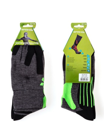 Носки Spring Winter Warm Evolution, серый-лайм-чёрный - купить
