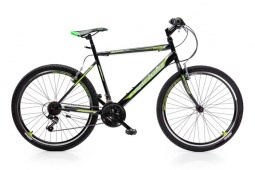 Велосипед CAPRIOLO MTB PASSION MAN, рама сталь 21'', колёса 26'' (чёрный-зелёный)
