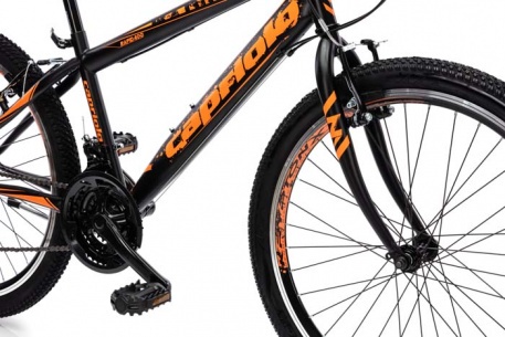 Велосипед CAPRIOLO MTB RAPID 24, рама сталь 13'', колёса 24'' (чёрный-оранжевый) - купить