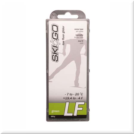 Низкофторовый парафин Ski-Go, зеленый, 200 г - купить